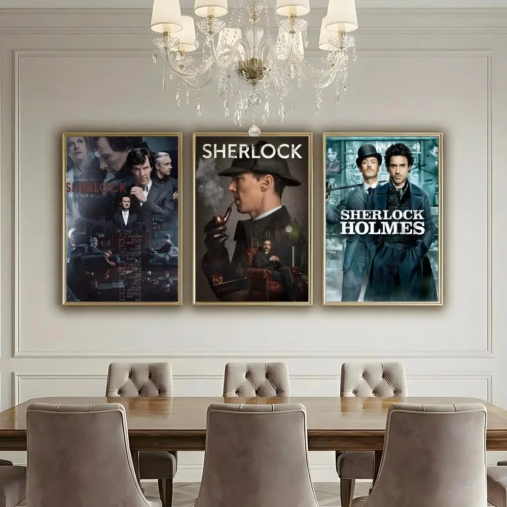 S-Sherlock Holmes DETECTIVE SERIES Poster HD Waterproof High-Toughness Self-Adhesive Wall Decor Universal