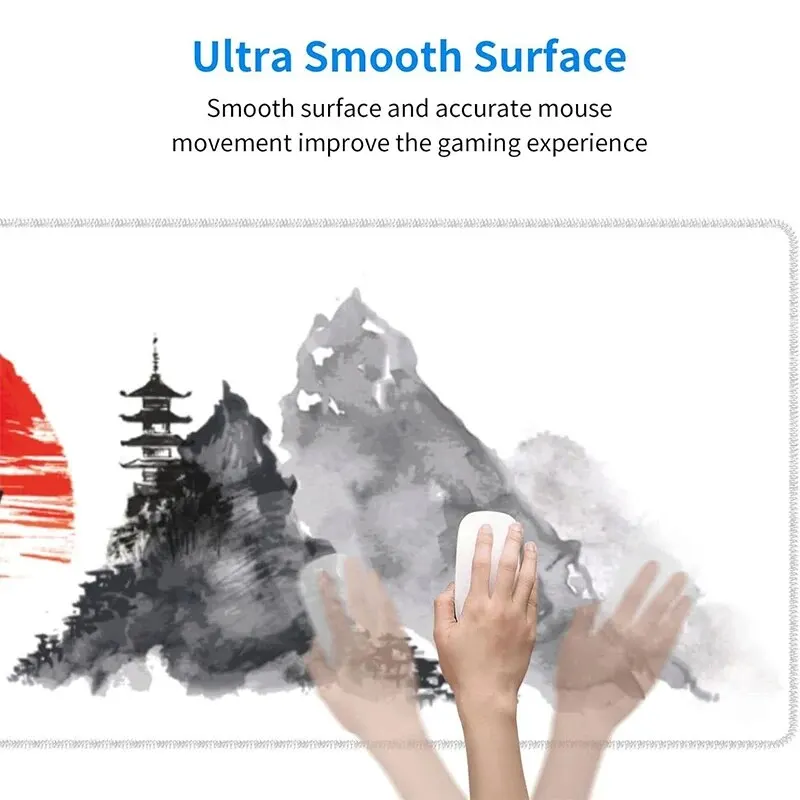 Japanese Samurai Tree Sun Mouse Pad Gaming XL New Computer Home Mousepad XXL Desk Mats Natural Rubber Office Anti Slip