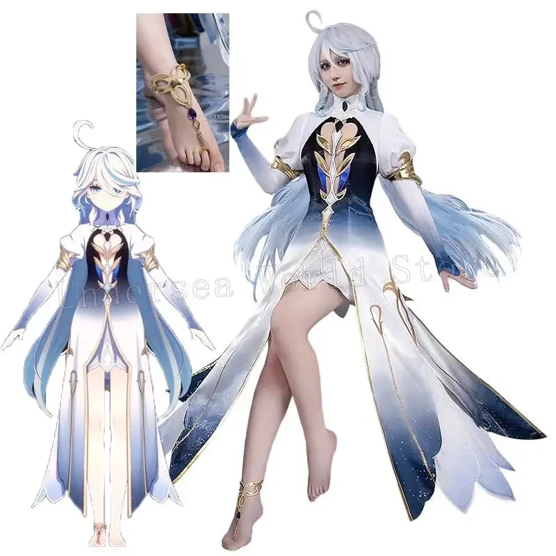 

Genshin Impact Focalors Cosplay Costume 100CM Prop Game Genshin Impact Cosplay Furina Costume Hydro God Furina Cosplay Wig