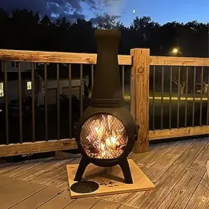 blue rooster aluminum chimene outdoor fireplace fire pit for deck or patio