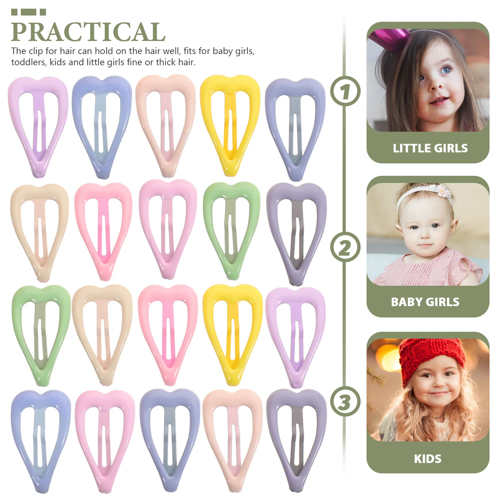 

20Pcs Lovely Hairpins for Little Girls Cute Clips Decorative Kids Hair Accessories Hairpin Headbands for Little Girls