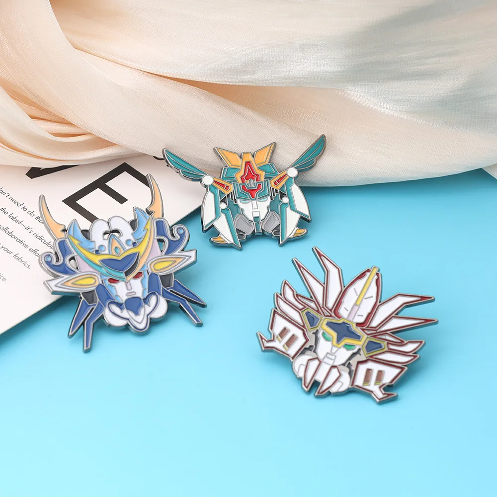 Ensemble de broches en émail de robot Granzort, 3 pièces/ensemble, style Anime japonais, épingles de revers, badges pour sac à dos, accessoires de cosplay, cadeau pour amis