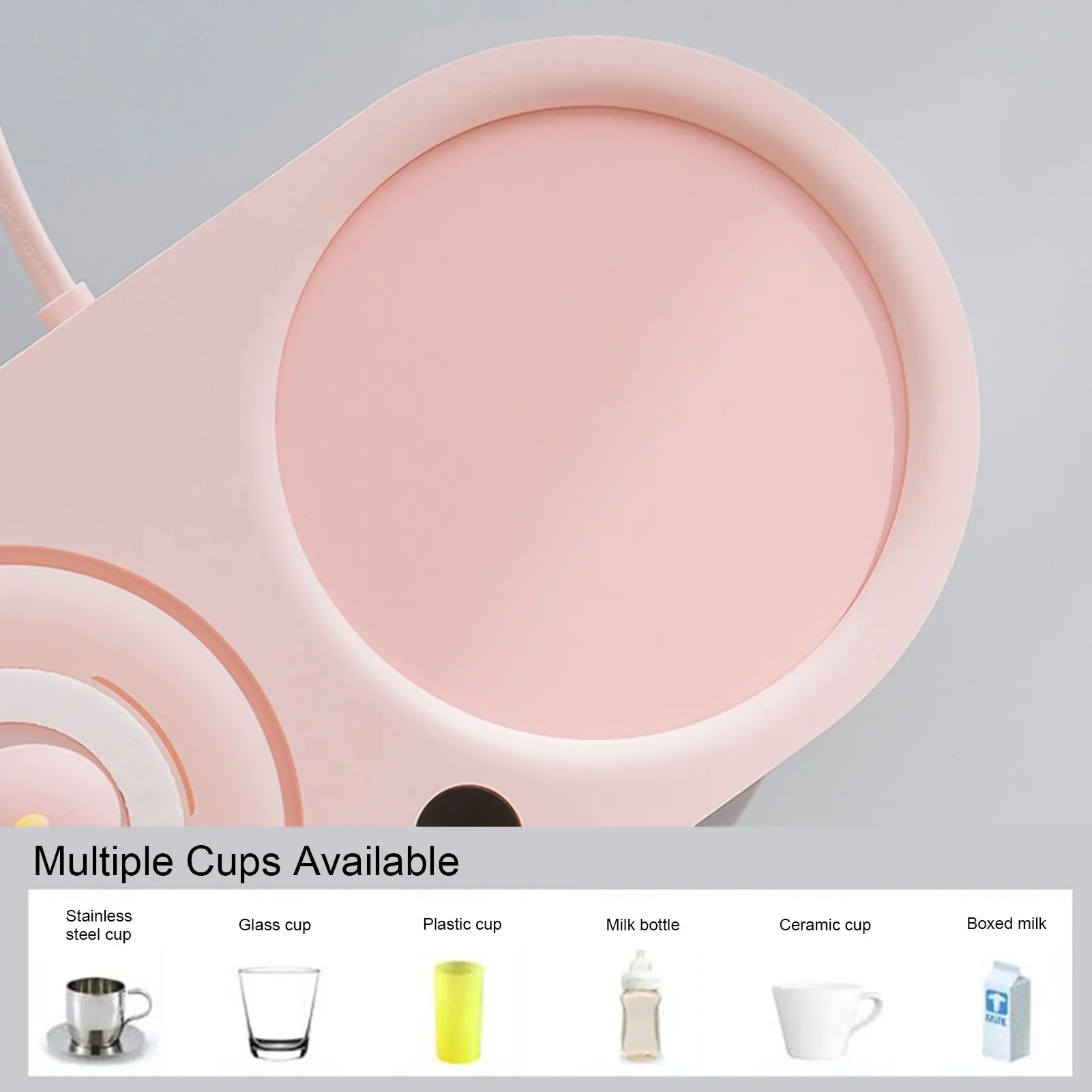 Mug Warmer 20W 3 Temperature Settings Smart Cup Warmer with Cute Dinosaur Night Light Aroma Diffuser