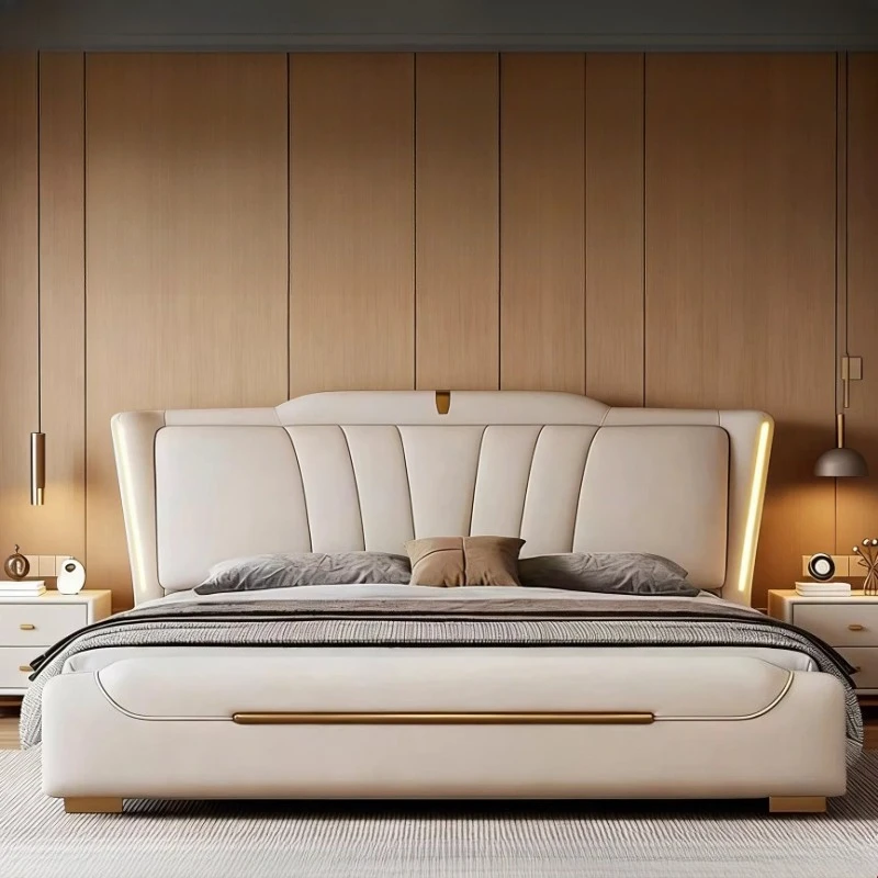 

European Simple Bed Bedroom Double Design Single Queen Children Luxury Bed Modern Modern Letto Matrimoniale Unique Furniture