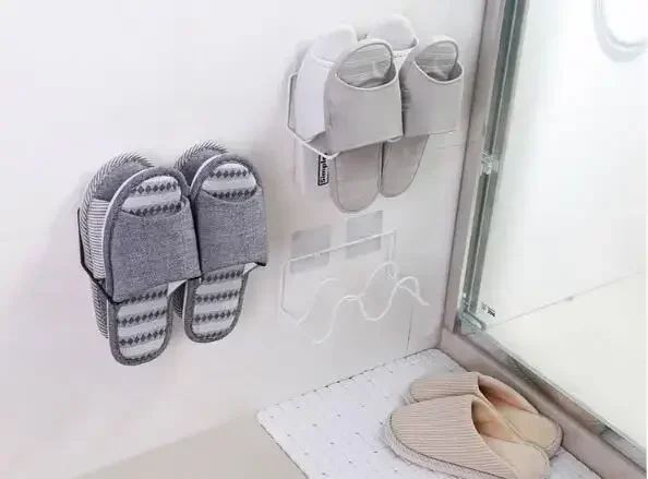 1PC Home Wall-Mounted Sticky Door Storage Hanging Shoe Rack Iron Shelf Slipper Organiser Stand Closet Cabinet Holder OK 0720