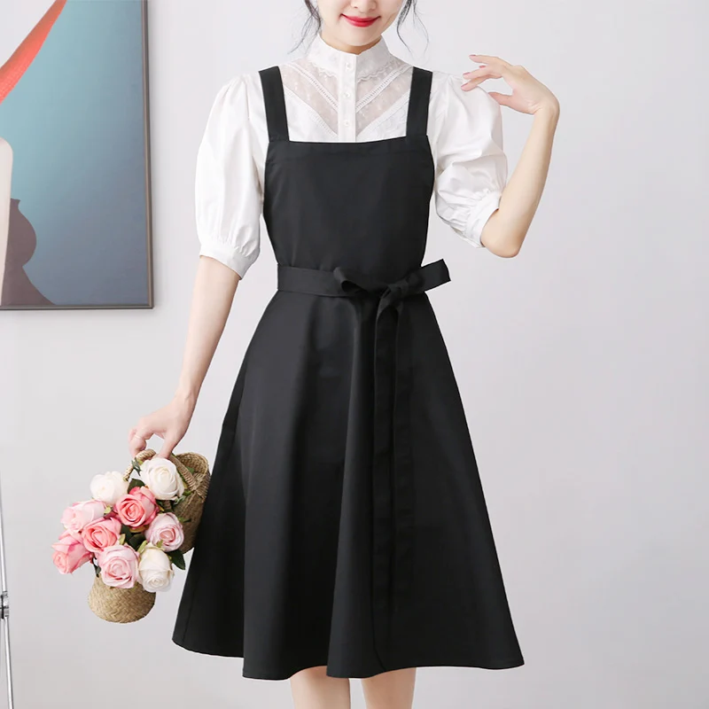 Cross Back Women Apron Dress Cooking Kitchen Hairdresser Salon Florist Flower Shop Bib Garden Waiter Waitress Cleaning Overall