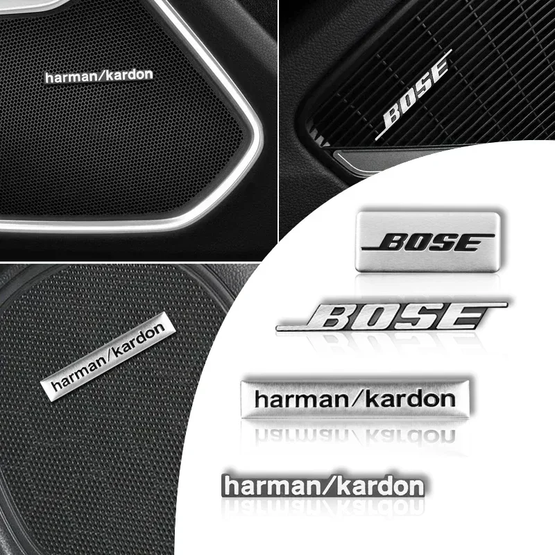 Nuevo Harman Kardon BOSE insignia de aluminio 3D pegatinas de audio para coche para Honda Civic Fit Jazz Passport CRV BRV HRV RS