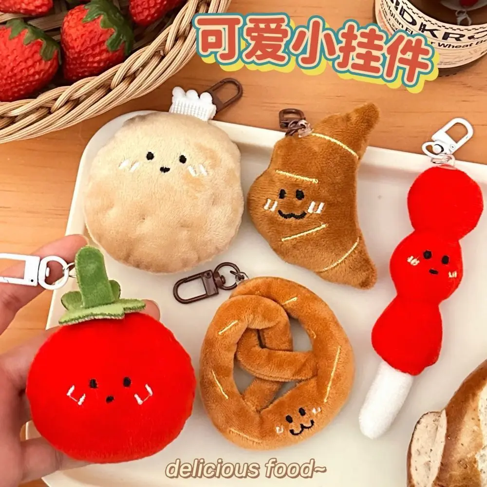 1-5pcs bread hamburger keychain bag pendant, realistic food doll, fun decoration, plush toy, cartoon funny figurine view 2