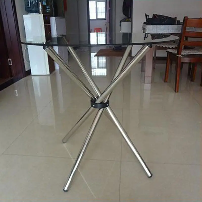 tempered-glass-dining-table-round-foldable-stainless-steel-leg-frame-small-tea-table-outdoor-simple-exhibition-stand