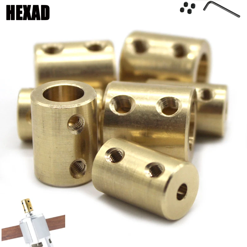 3.17/4/5/6/8/10/12mm Brass Rigid Motor Shaft Coupling Coupler Transmission Connector Sleeve Adapter For RC Boat Car Airplane