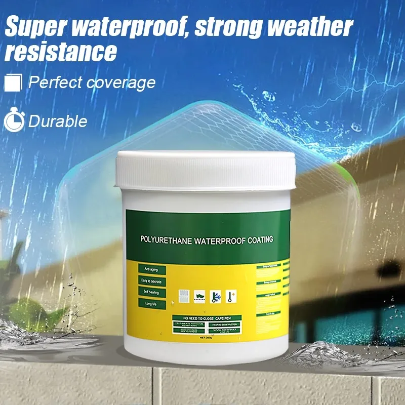 Agente selante de revestimento impermeável transparente, Wall Leak Repair Material, Cola invisível para vazamento de telhado, 30g, 300g