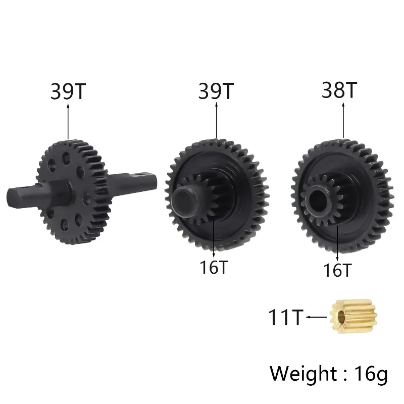 CNC Aluminum Transmission Gearbox Complete Set with Motor Gear for 1/18 Redcat Ascent-18