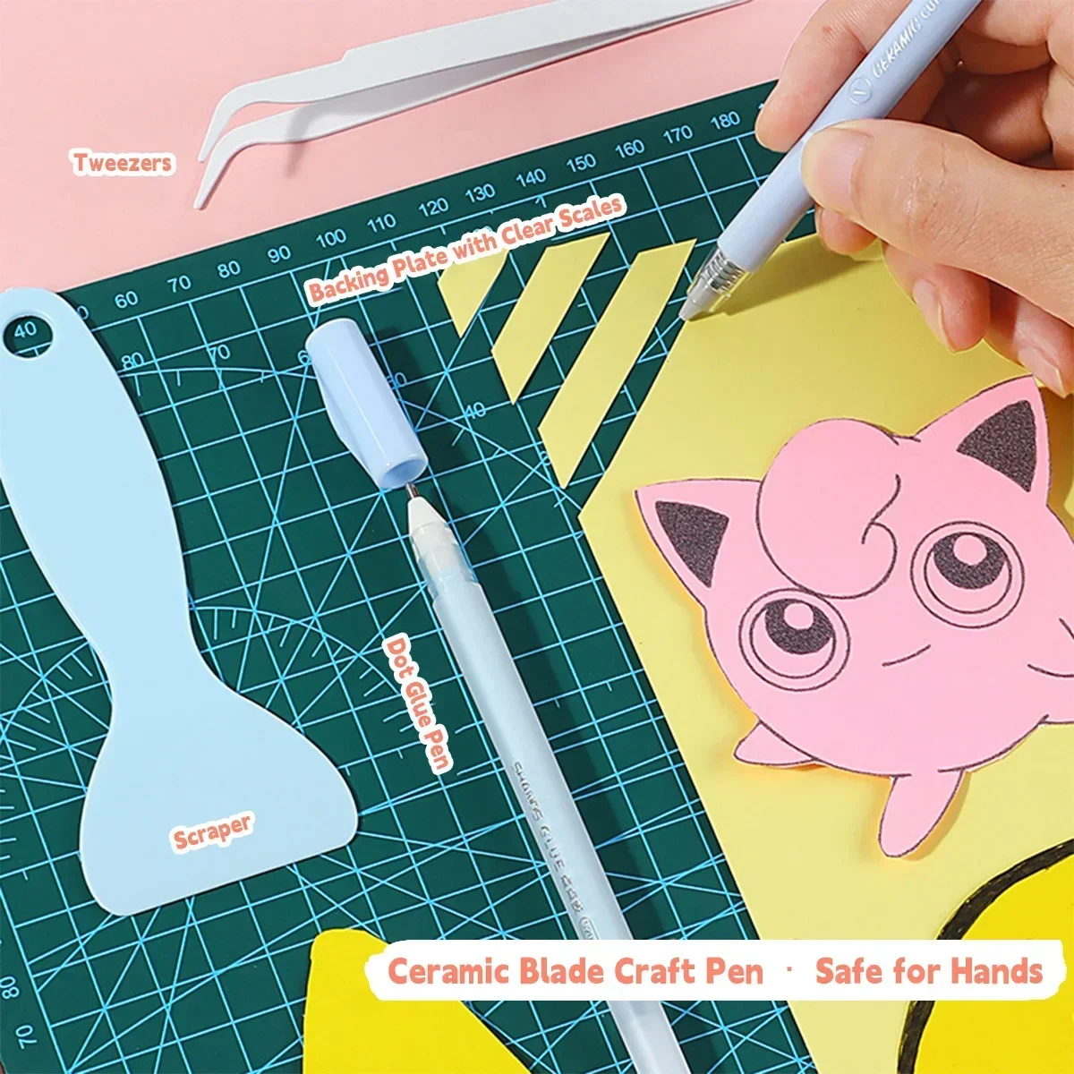 High Quality 4Pcs Scrapbooking Tools Kit - Dot Glue Pen, Carving Knife, Shovel, Tweezers for DIY Craft & School Art Projects image 5