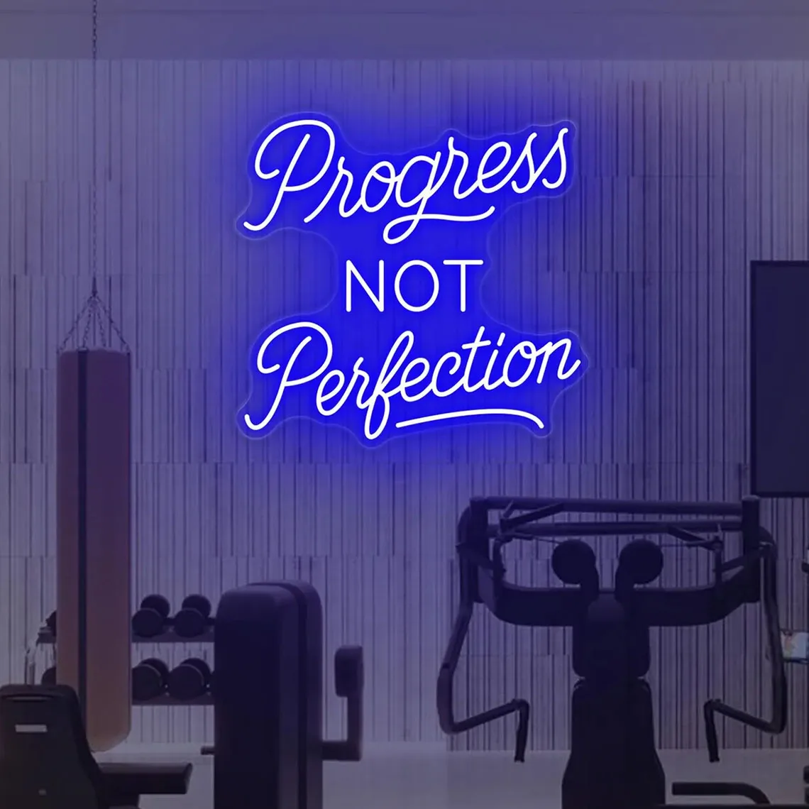 Progress Not Perfection Neon Sign,Home Gym Neon,Gym Motivational Sign,Fitness Wall Decor,Office Wall Decor Inspirational Quote