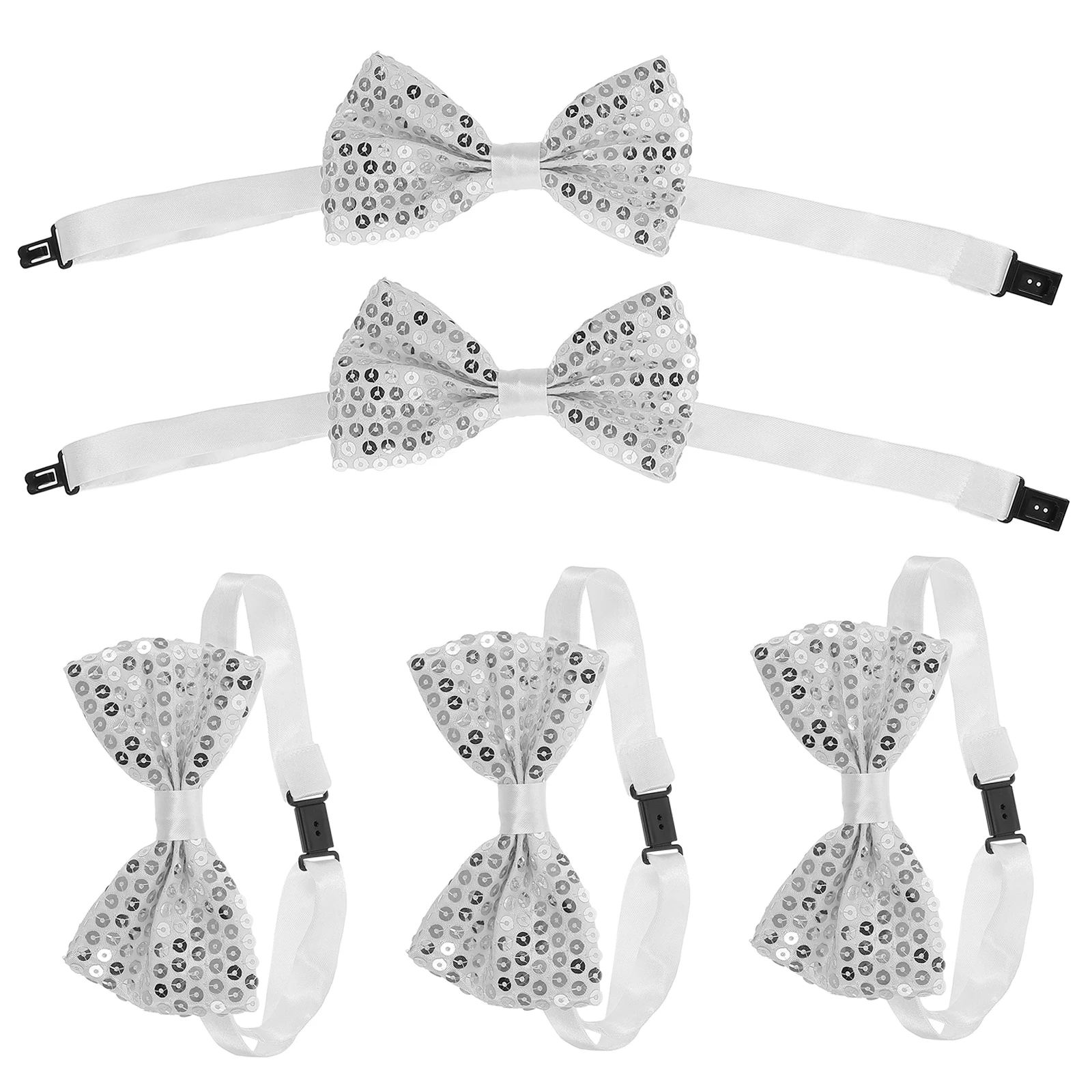 

5pcs Sequin Bow Tie Shiny Sparkly Bowtie Clothing Accessory Performance Party Stage Show Graduation Photos Durable