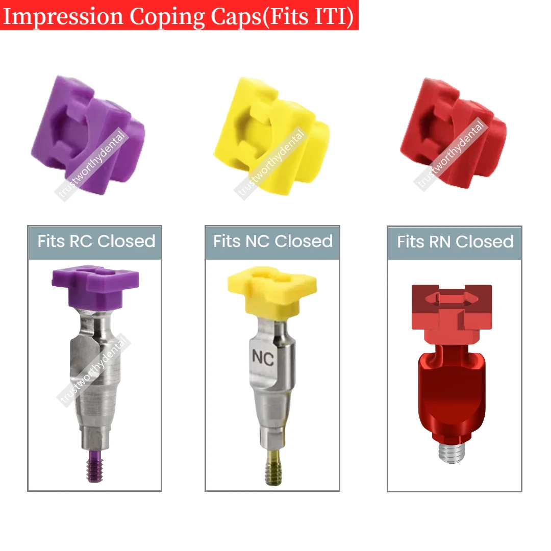 

Dental ITI lmpression Coping Caps Closed Tray Plastic RC NC RN Transfer Copy Caps Narrow Regular Crossfit Regular Neck