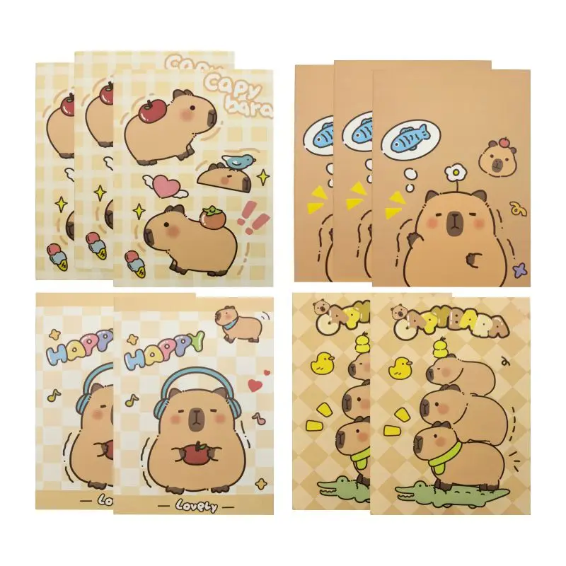 32P/10 Books Cute Capybara Kids Small Book Cartoon Portable Notepad Soft Copy Pocket Book Mini notebook Student Stationery Gifts