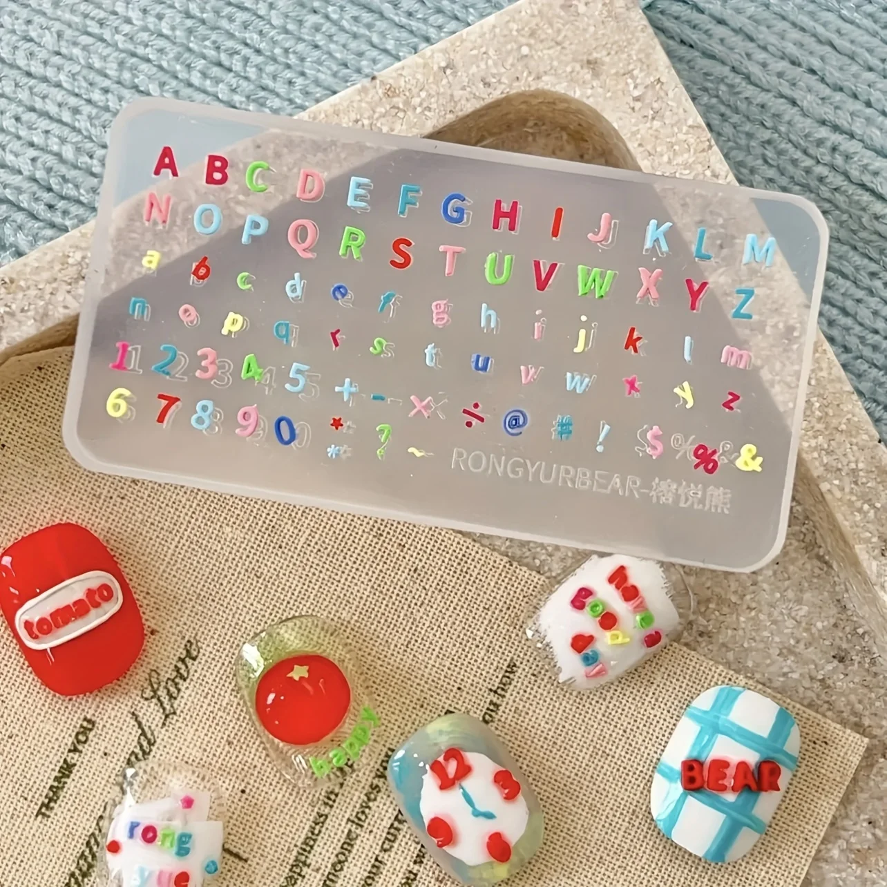1Pc Transparent Mold For DIY Nail Art UV Glue Drop Glue Reusable Mini Letters Numbers Manicure Decoration Drip Glue Template