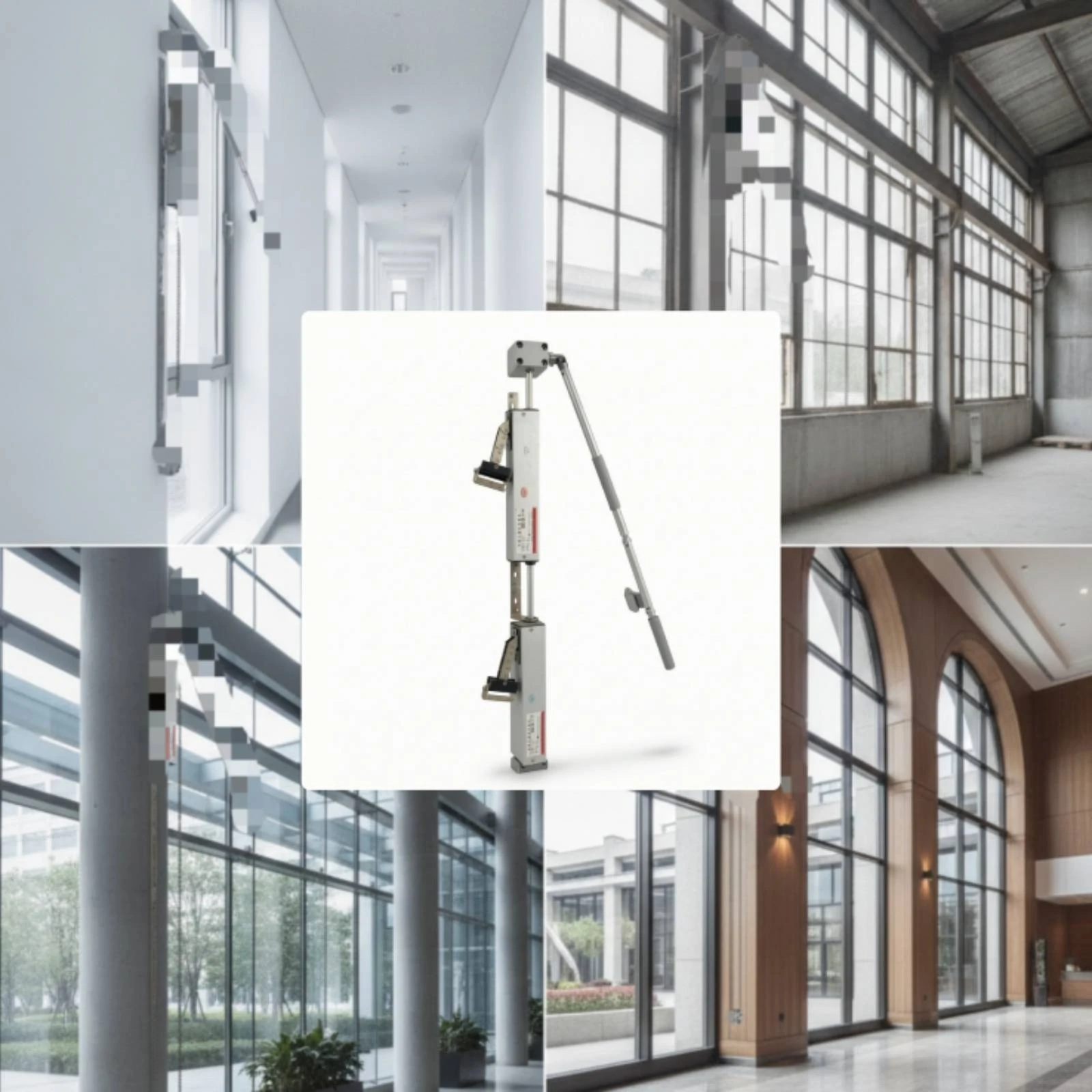Window Opener with Hand Crank Silver-Toned Manual Window Opener Hardware Low-Noise Stainless Steel for Ventilation - view 6