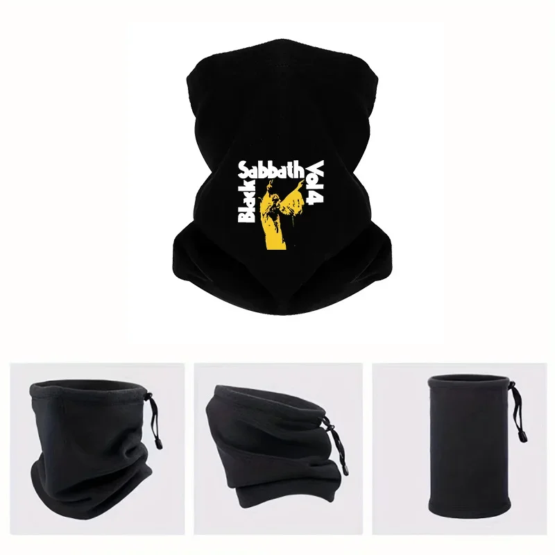 Yellow figure raises hands dark background Men Outdoor Scarf Mask Neck Gaiter Hat Women cap Headgear Windproof Keep Warm Winter