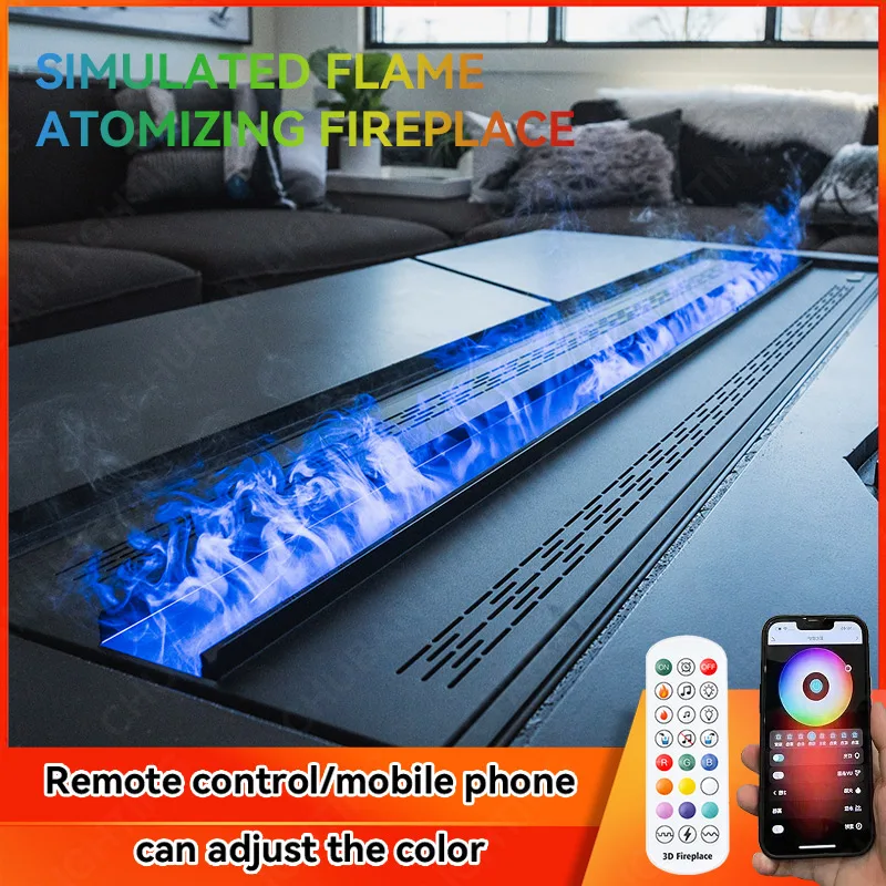 Water Electric Fireplace 3D Remote Control APP Interior Decoration Steam Fireplace Mist Fireplace Embedded Realistic Mist Flame