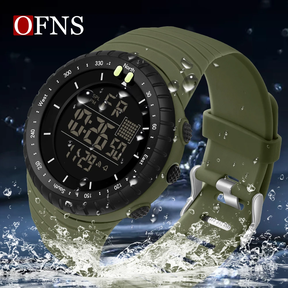 

OFNS 6071 Single Display Digital Watch Simple and Multi functional Waterproof Electronic Watch Outdoor Sports Men's Watch 2024