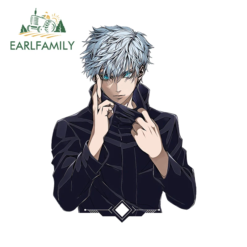 EARLFAMILY 13cm × 9.5cm Anime Satoru Gojo Cool Car Stickers Creative Attrative Laptop Light Switch Decals Vinyl Car Styling