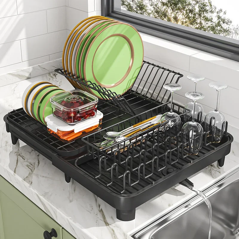 Durable Kitchen foldable dishes, dishes, dishes, drain rack, chopsticks storage rack, countertop, sink rack, dishes view 2