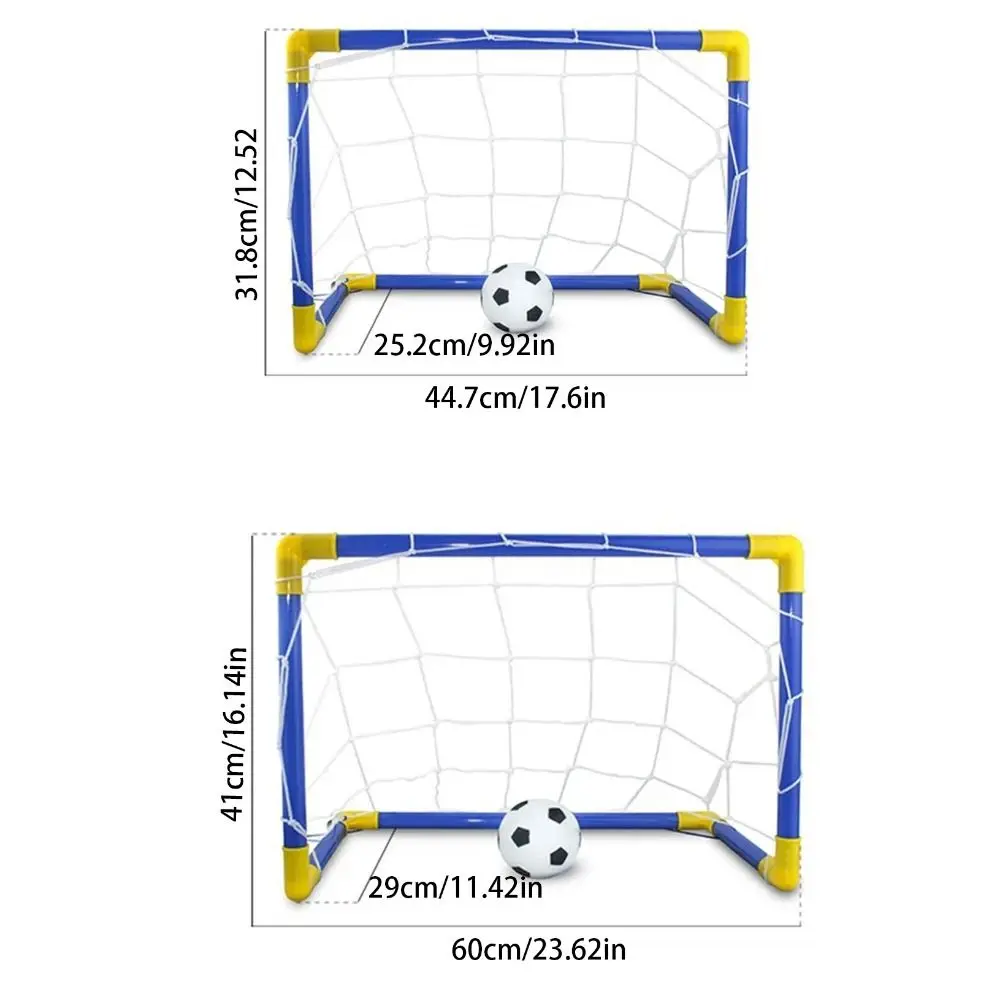 Filet de but de football amovible, ensemble de filet de poteau pliable à haute résistance, Kit de cadre de poteau de football d'intérieur avec pompe gonflable