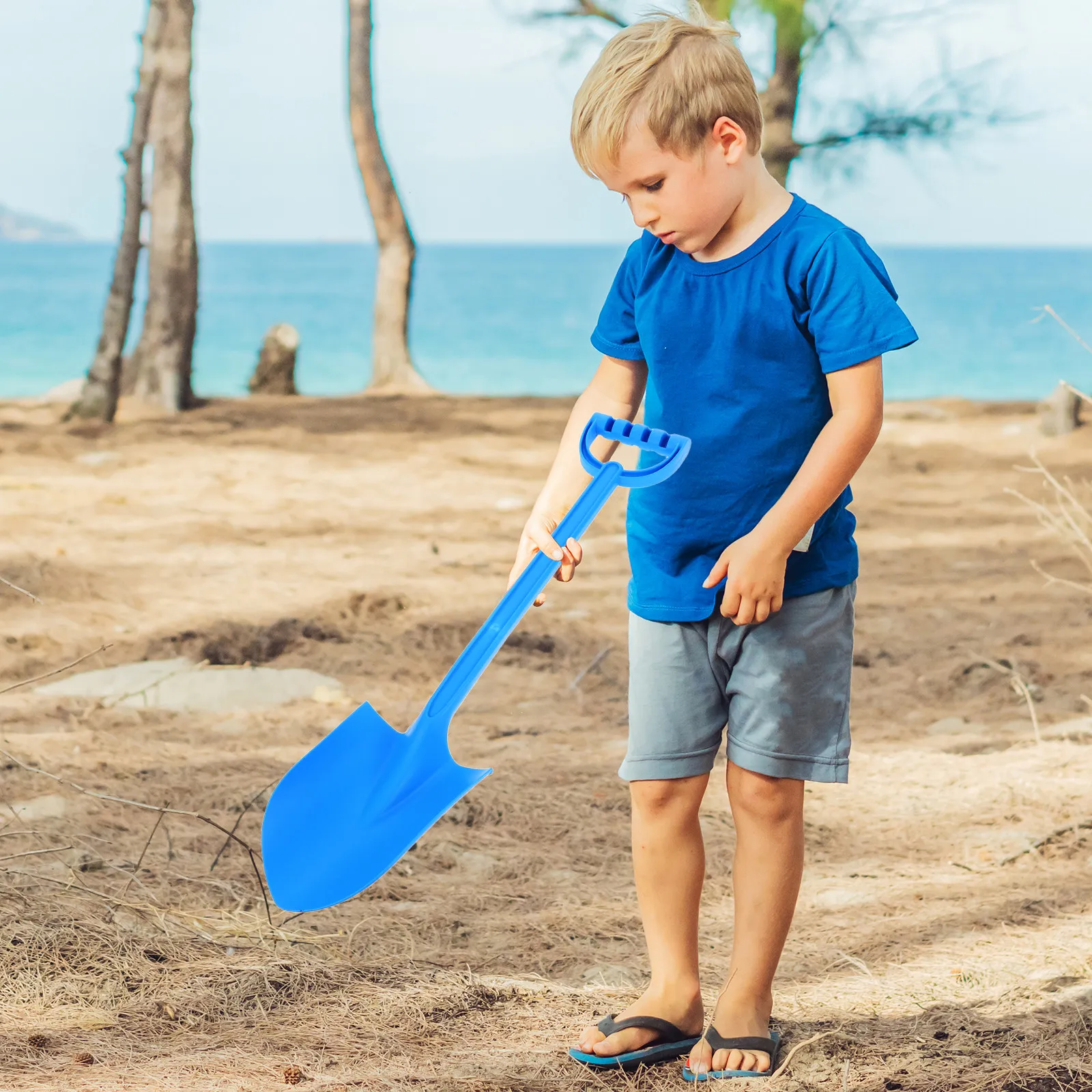 Heavy Duty Thickened Plastic Shovel for Kids Pointed Tip for Easy Digging Sand Beach Snow Winter Portable Compact Garden Tool