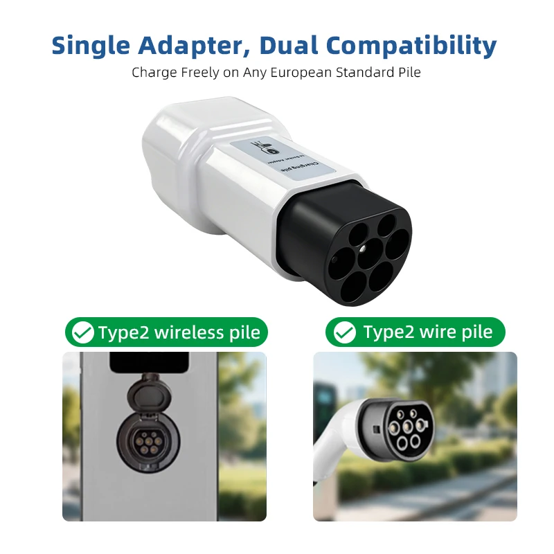 Type2 to 220V Schuko Adapter for Mobile EV Wallbox & EVSE, Caravan & Portable Power Take Power From EV Charging Pile for RV