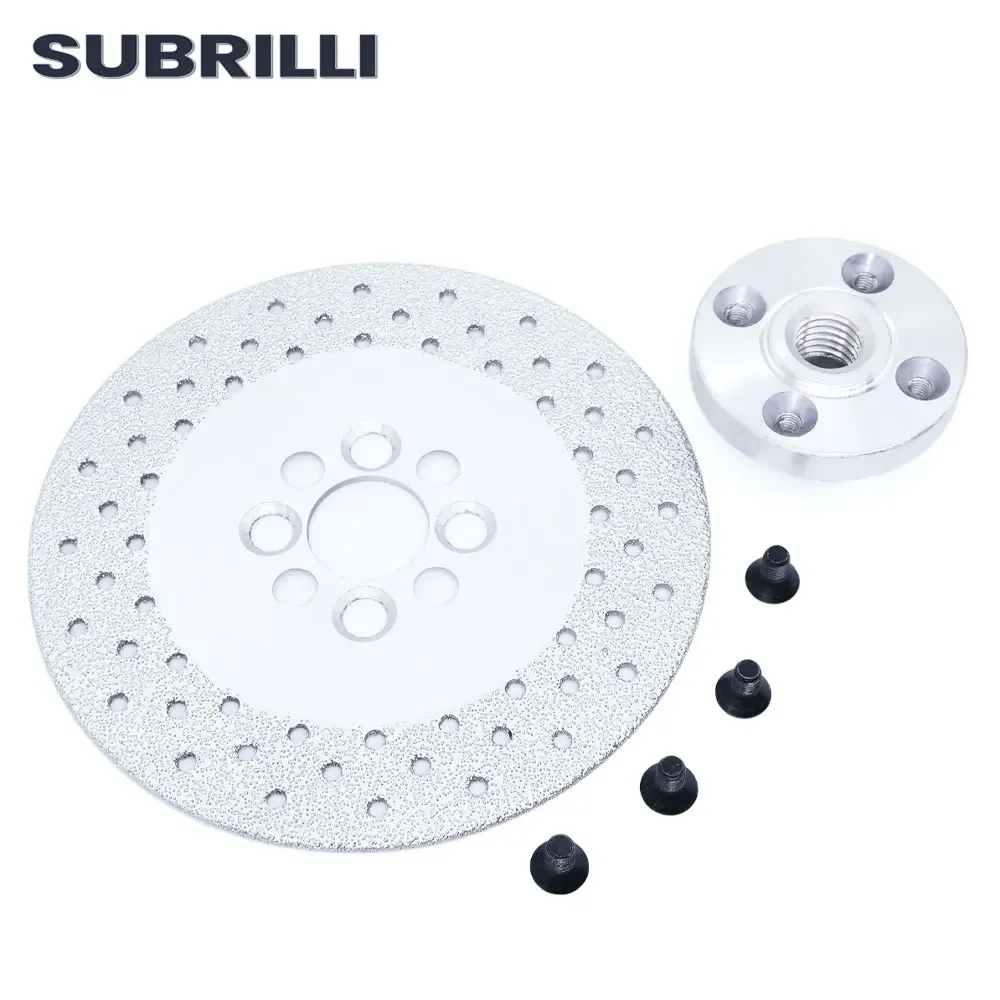 SUBRILLI 5" Vacuum Brazed Diamond Cutting Disc 125mm Grinding Wheel Flange M14 5/8-11 Granite Marble Concrete Saw Blade Cutter
