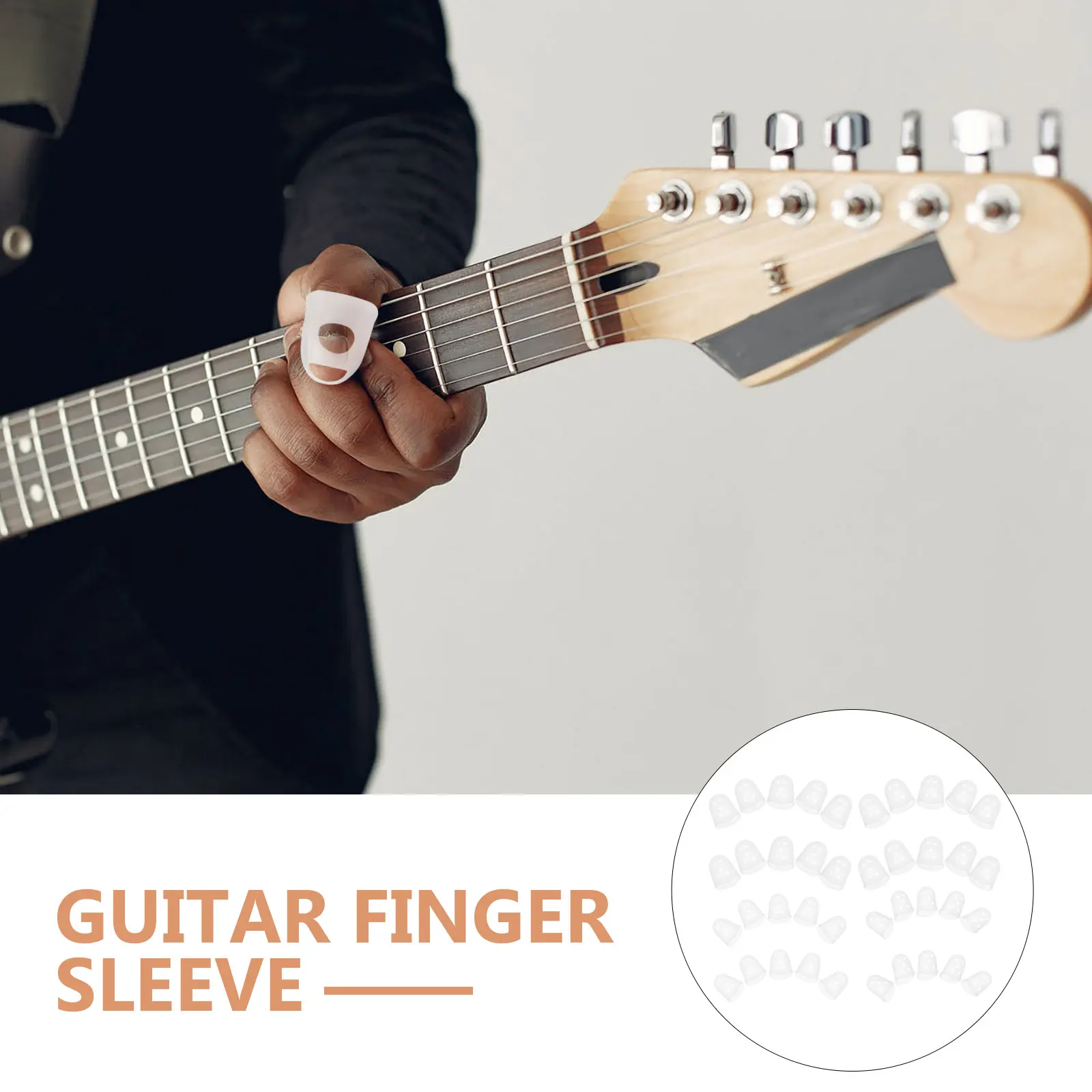 

40pcs Guitar Protectors Silicone Finger Sleeves For All Finger Sizes Protection For Guitar Bass String Instruments Players