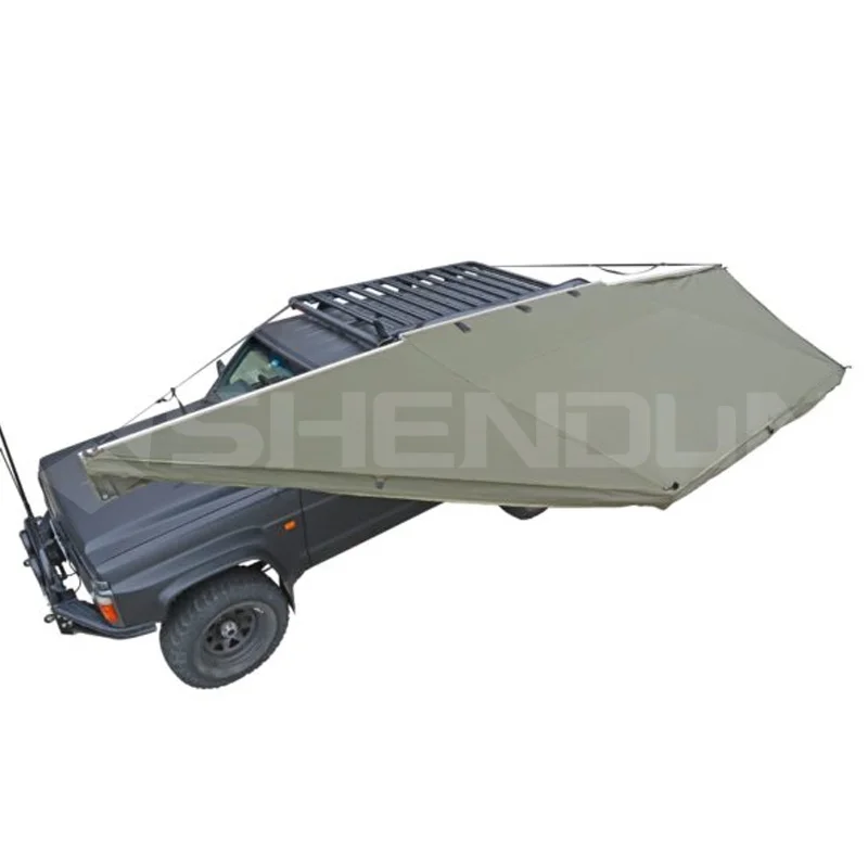 Outdoor Retractable 4Wd Awning 180 Roof Car Tents Side Free Standing Awning Tent 4X4 Offroad Car Roof 180 Degree Awning Custom