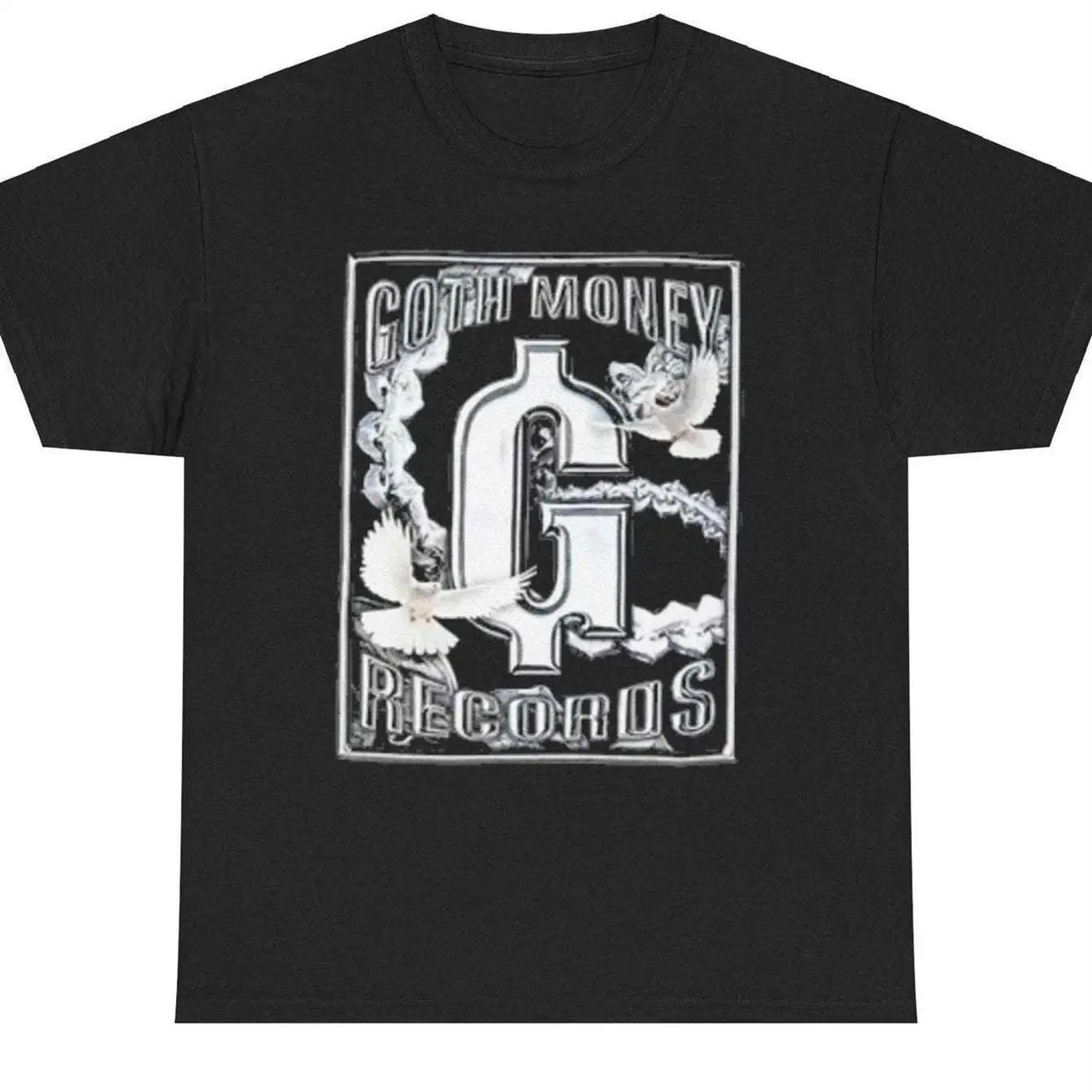 Kray Goth Money Tee Shirt Goth Money Records Graphic Print Dollar Sign Smoke Design Regular Fit Short Sleeve T-Shirt for Men