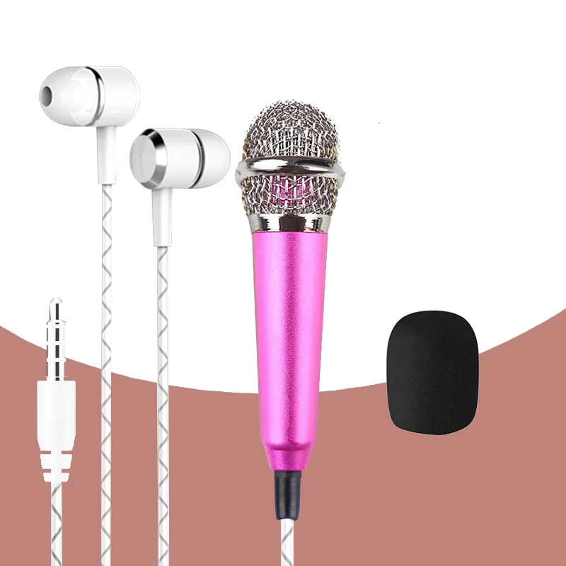 Universal Mini Microphone with Stereo Mic for Mobile Phone Singing