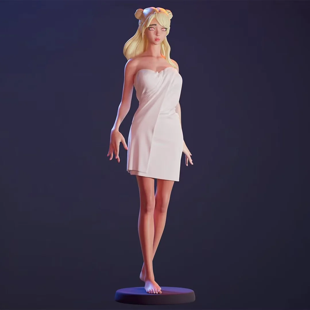 Resin Model Figure, 1/24 Scale Bath Towel Girl Collection Limited Edition, GK, Unassembled and Unpainted Kit, 3D DIY Toy