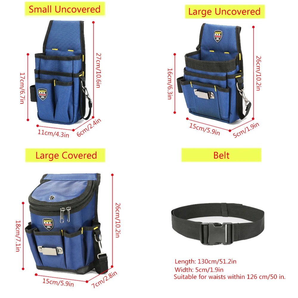 Oxford Cloth Multi-functional Electrician Tool Bag Waist Pouch Belt Storage Multi-pockets Waist Tool Bag Adjustable Belt Durable