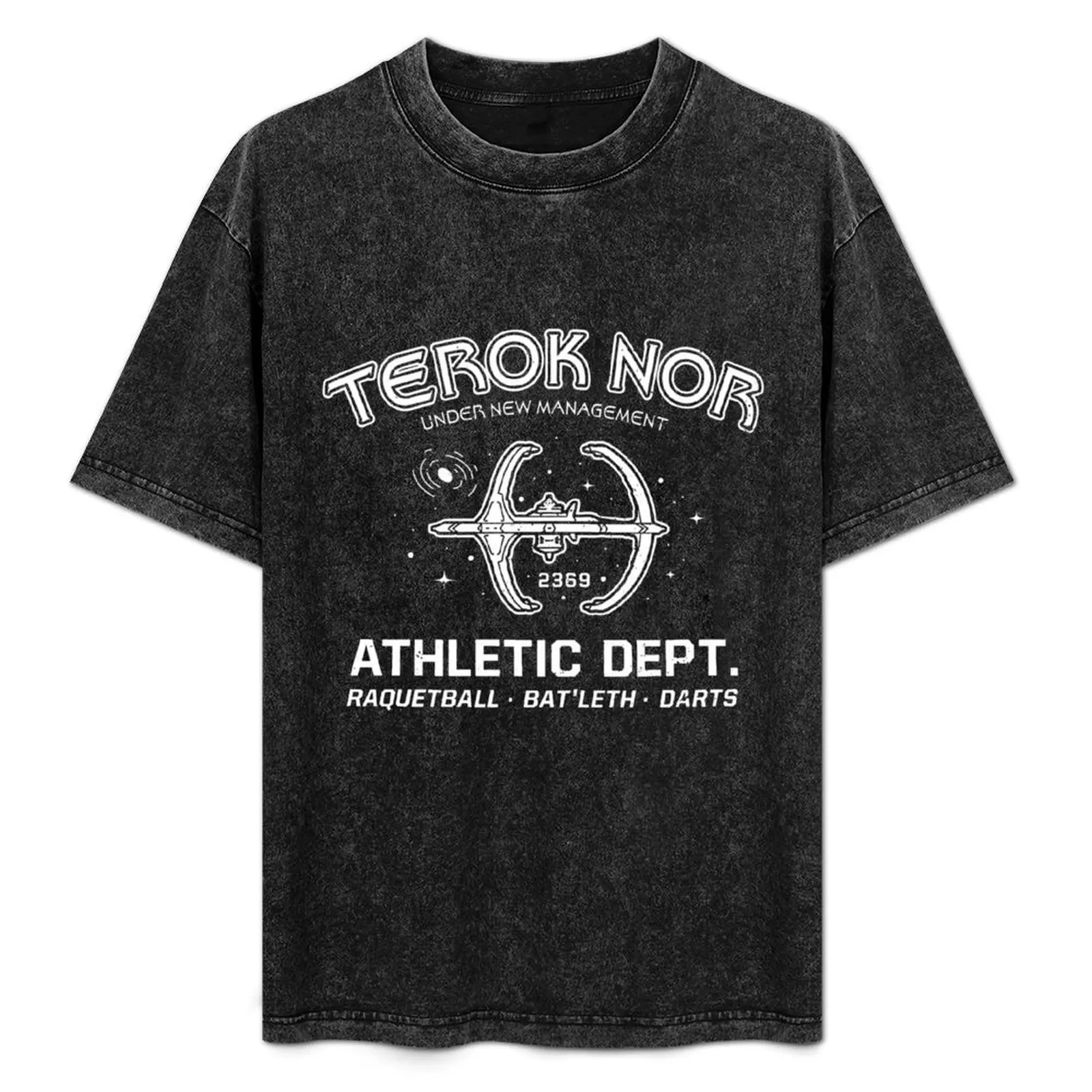

Terok Nor Athletic Dept Racquetball Batleth Darts Spaceship T-Shirt Basic All Season Solid T-Shirt