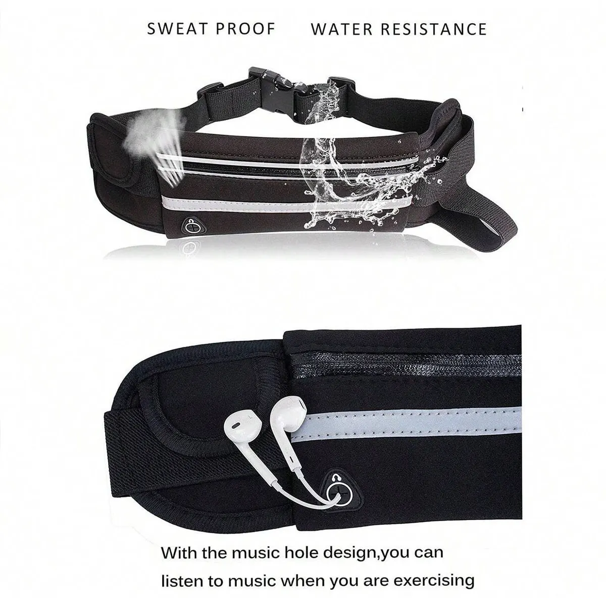 Lauf-Handytasche für die Taille, Outdoor-Fitness-Aufbewahrungstasche, Sport-Gürteltasche, Handytasche aus Tauchmaterial – Detail 6