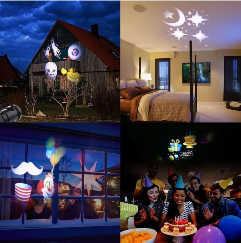 Christmas Laser Projector Outdoor Garden Rotating LED Lights Snowflake Santa Claus Projector Decoration