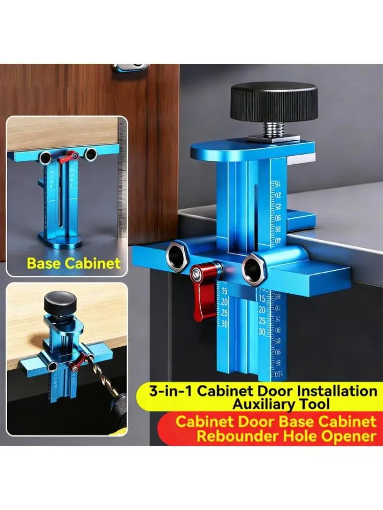 3 In 1 Cabinet Door Installation Positioner With Support Rebounding Mounting Jig Device Door Panel Installation Arm
