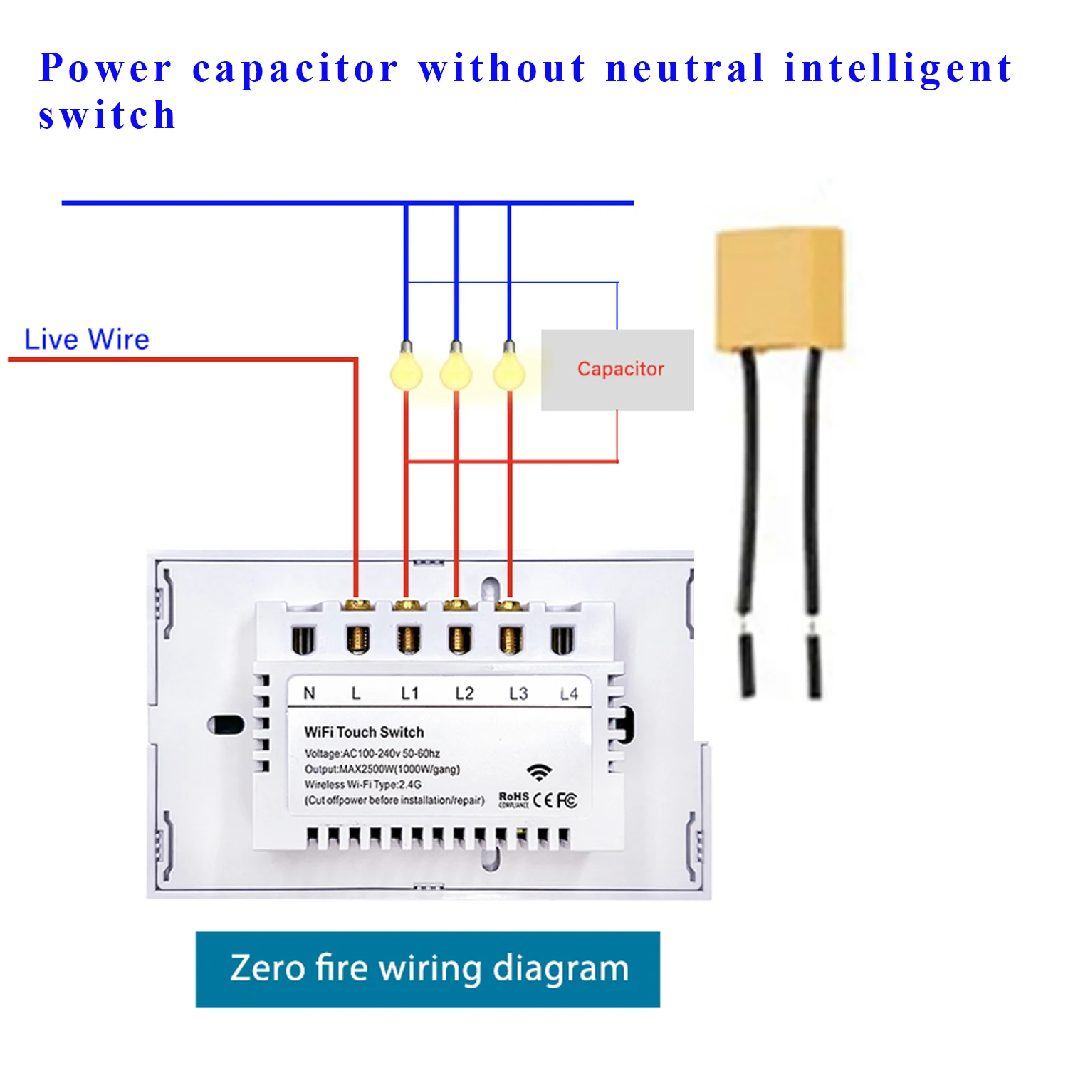 0.47uF 275v capacitor x2 275VAC X2 Safety capacitor 275V Housing Flexible wire safety capacitor 2/4/520PCS