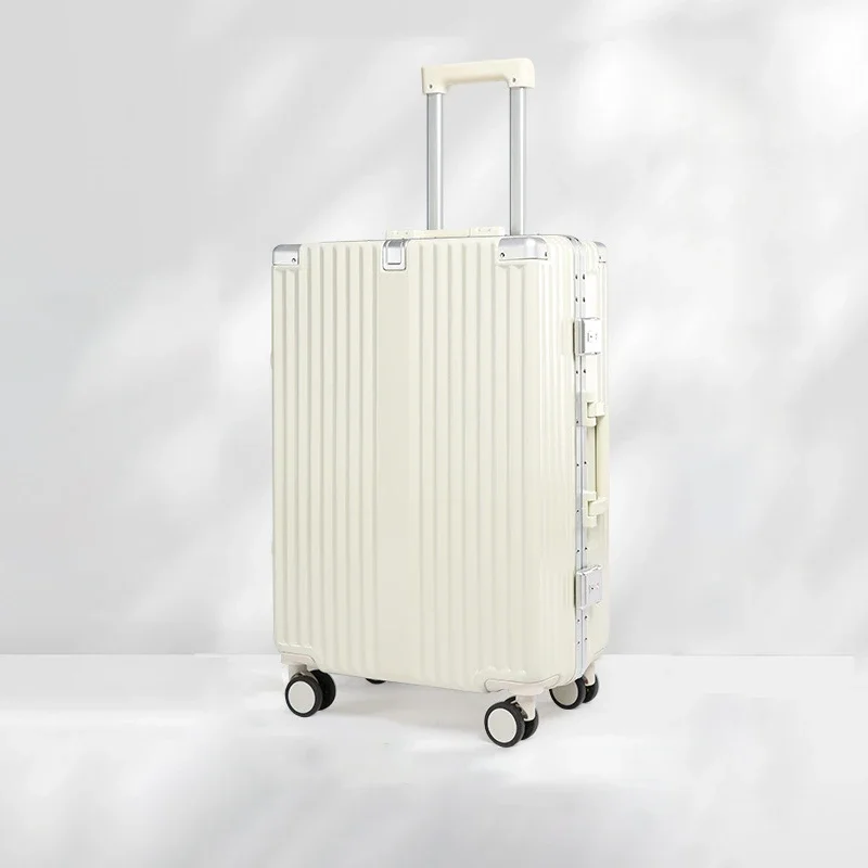 Aluminum Frame Luggage with USB Cup Holder Trolley Case Female 20 24 26 inch Multifunctional Boarding Suitcase Rolling Luggage