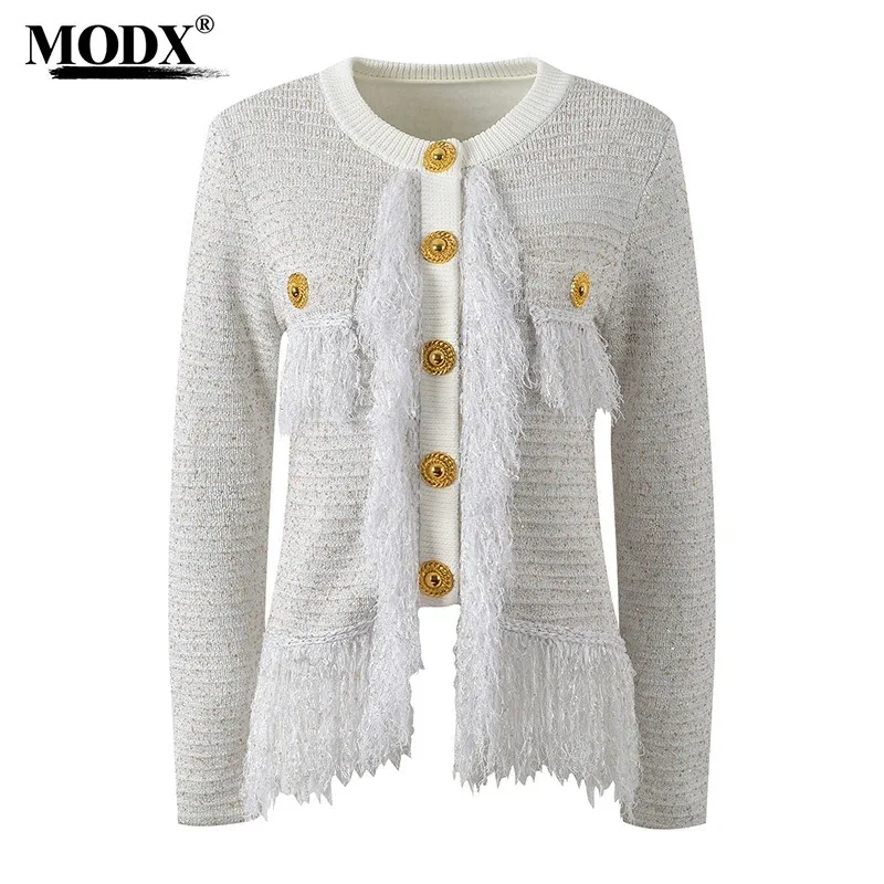 [modx] 2024 Autumn And Winter New French Socialite Light Luxury Coarse Floral Fringe Fashionable Jacket+vest+half Skirt Set