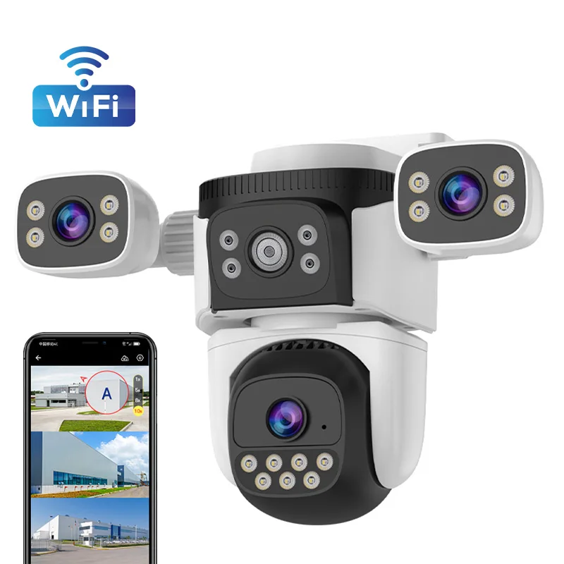 

9MP O-Kam App Triple Lens Wireless PTZ IP Dome Camera Full Color AI Humanoid Detection Home Security CCTV Baby Monitor
