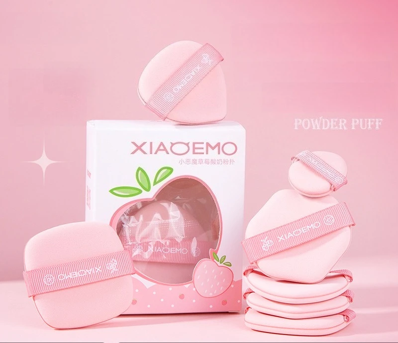 5 pçs veludo pó cosméticos puff mini esponja maior em aplicador de mistura molhada detalhes ferramentas de sopro de maquiagem molhado seco dupla utilização
