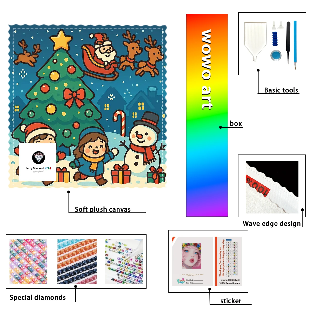 

【Letty Diamond art】A lively Christmas scene 100% resin FD+ab+xc Diamond Stamping Kit Perfect Masterpiece worth Buyi