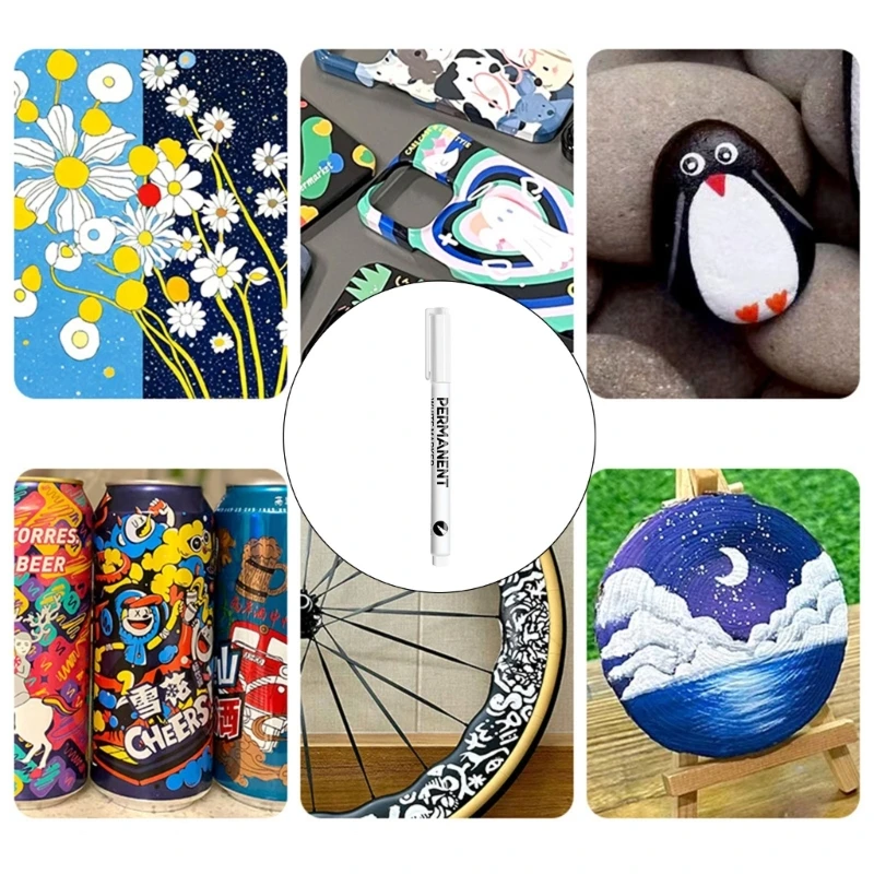 Белый постоянный маркер 0,2 мм наконечник быстро сухой водостойкий для бумажной кожи K1KF