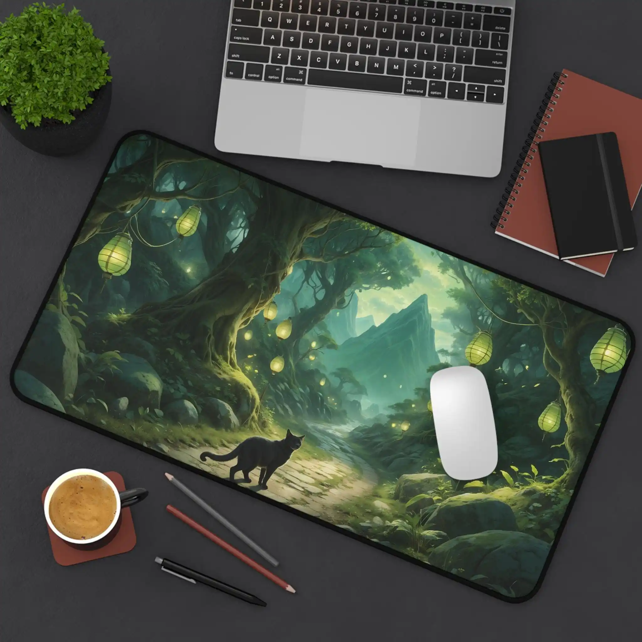 Cat Mom Gamer Table Mat, Cute Cat Mouse Pads, Office Decoration Mouse Pad, Mother's Day Gift, Cat Journey Desk Accessory Mats